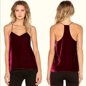 Tibi silk velvet camisole in red wine NWT size 8
